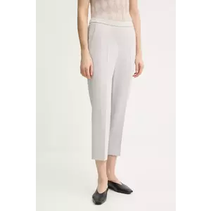 Theory pantaloni femei, culoarea bej, mulata, high waist imagine