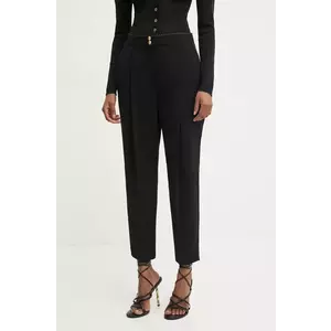 Elisabetta Franchi pantaloni femei, culoarea negru, fason tigareta, high waist, PA06651E2 imagine