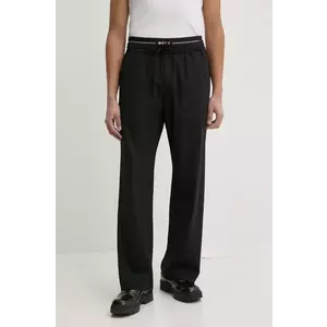 MSGM pantaloni de lana culoarea negru, drept, 3840MP14.257127 imagine