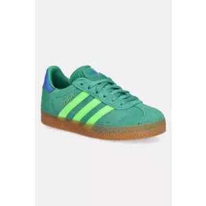 adidas Originals sneakers de piele întoarsă pentru copii GAZELLE culoarea verde, JP7132 imagine