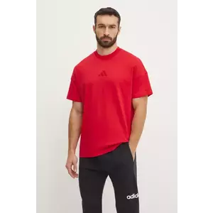 adidas tricou din bumbac ALL SZN barbati, culoarea rosu, cu imprimeu, JC5346 imagine