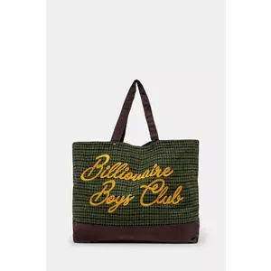 Billionaire Boys Club geantă Script Check Tote Bag culoarea verde, B24483 imagine