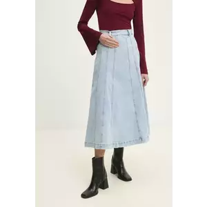 Answear Lab fusta jeans midi, evazati imagine