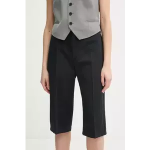 Filippa K pantaloni scurți din amestec de in culoarea negru, modelator, high waist, 31428 imagine