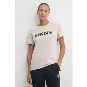 Dkny tricou din bumbac femei, culoarea bej, DP4T1036 imagine