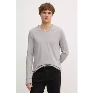 ZADIG&VOLTAIRE longsleeve din bumbac culoarea gri, melanj, JMTN01630 imagine