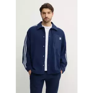 adidas Originals cămașă din lână culoarea albastru marin, cu guler clasic, regular, IX5217 imagine