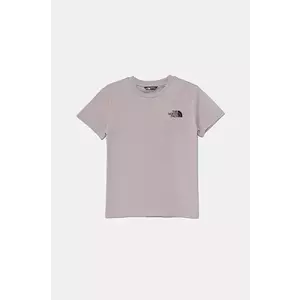 The North Face tricou copii TEEN S/S SIMPLE DOME TEE culoarea gri, cu imprimeu, NF0A8DRP1OA1 imagine