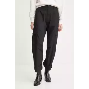 G-Star Raw pantaloni de bumbac culoarea negru, fason cargo, high waist, D26030-C973 imagine