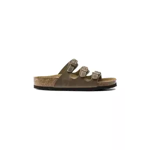 Birkenstock slapi de piele Florida SFB femei, culoarea verde, 1011432 imagine