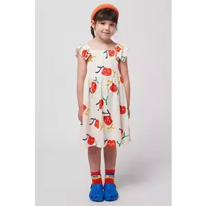 Bobo Choses rochie fete Smiling culoarea alb, mini, evazati, 125AC138 imagine