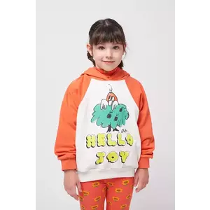 Bobo Choses hanorac de bumbac pentru copii Hello Joy culoarea alb, cu glugă, cu imprimeu, 125AC044 imagine