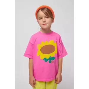 Bobo Choses tricou de bumbac pentru copii Sunflower culoarea roz, 125AC009 imagine