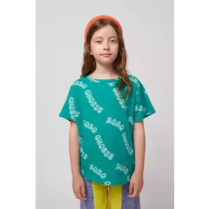 Bobo Choses tricou de bumbac pentru copii Wavy culoarea verde, modelator, 125AC005 imagine