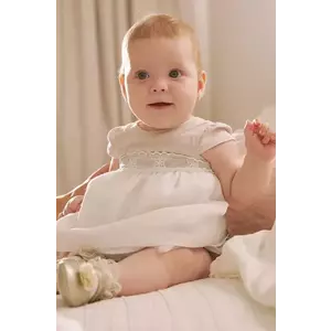 Mayoral Newborn rochie din amestec de in pentru bebeluși culoarea alb, mini, evazati, 1857 imagine