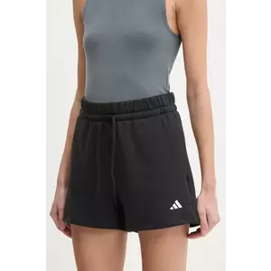 adidas pantaloni scurti Essentials femei, culoarea negru, neted, high waist, JC5925 imagine