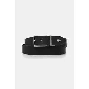 Lacoste curea de piele cu doua fete barbati, culoarea negru, RC4085 imagine