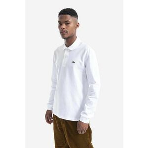 Lacoste longsleeve din bumbac L1312 001 culoarea alb, uni L1312.001-001 imagine