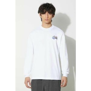 Lacoste longsleeve din bumbac culoarea alb, cu imprimeu, TH2061 001 imagine