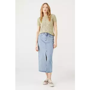 Medicine fusta din bumbac denim maxi, drept imagine