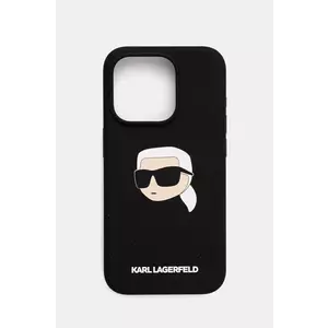 Karl Lagerfeld Husa pentru telefon iPhone 15 Pro 6.1 culoarea negru, KLHMP15LSKHPPLK imagine