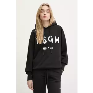 MSGM hanorac de bumbac femei, culoarea negru, cu glugă, cu imprimeu, 2000MDM515.300000 imagine