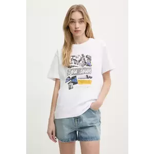 Moschino Jeans tricou din bumbac femei, culoarea alb, 0708 3229 imagine