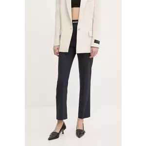 MSGM pantaloni de lana culoarea albastru marin, mulata, high waist, 3841MDP13.257127 imagine