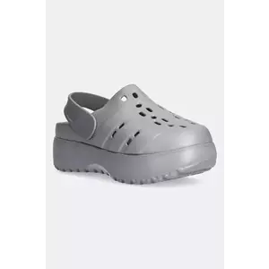 adidas papuci Adilette Clog Platform femei, culoarea gri, cu platforma, JQ9879 imagine