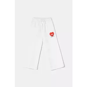 Diesel pantaloni de trening din bumbac pentru copii PCUORE TROUSERS culoarea alb, cu imprimeu, J02231 imagine