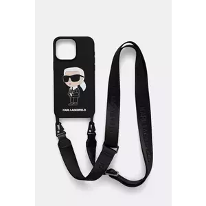 Karl Lagerfeld Husa pentru telefon iPhone 15 Pro Max 6.7 culoarea negru, KLHCP15XSCBSKNK imagine