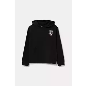 The North Face hanorac de bumbac pentru copii GRAPHIC RELAXED HOODIE culoarea negru, cu glugă, cu imprimeu, NF0A8AXRJK31 imagine