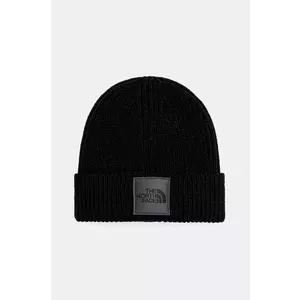 The North Face caciula TNF Logo Box Cuffed Beanie culoarea negru, din tesatura neteda, NF0A3FJXB9I1 imagine