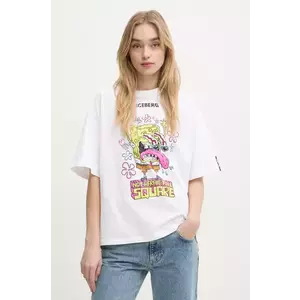 Iceberg tricou din bumbac femei, culoarea alb, F51A 6325 imagine