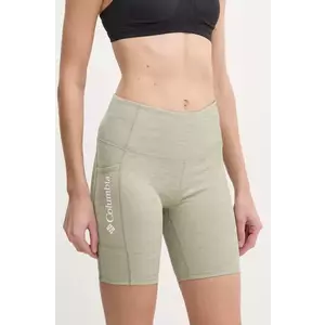 Columbia pantaloni scurti sport Move femei, culoarea gri, melanj, high waist, 2075971 imagine