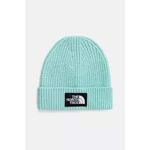 The North Face caciula copii KIDS TNF BOX LOGO CUFFED BEANIE culoarea turcoaz, NF0A7WGC6EI1 imagine