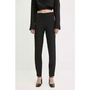 Moschino Jeans pantaloni femei, culoarea negru, mulata, high waist, 0302 3225 imagine