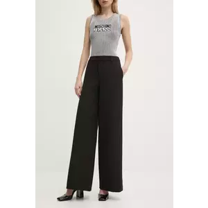 Moschino Jeans pantaloni femei, culoarea negru, lat, high waist, 0339 3225 imagine