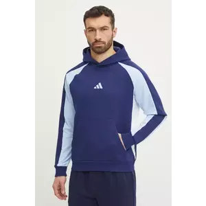 adidas bluza Essential Colorblock barbati, culoarea albastru marin, cu glugă, modelator, JD8064 imagine