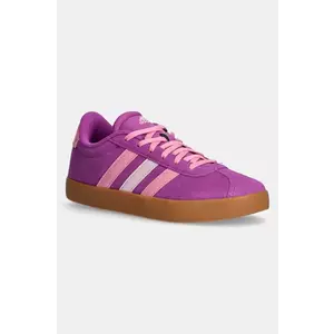 adidas sneakers de piele întoarsă pentru copii VL COURT 3.0 culoarea violet, JH8726 imagine