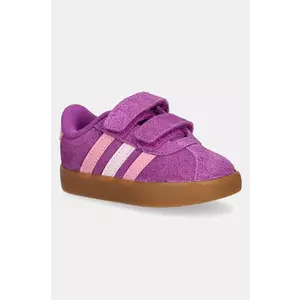 adidas sneakers de piele întoarsă pentru copii VL COURT 3.0 culoarea roz, JH6309 imagine