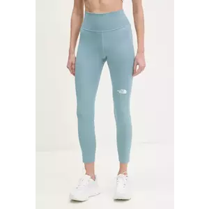 The North Face leggins sport Mountain Athletics Flex femei, culoarea turcoaz, cu imprimeu, NF0A8BPF4261 imagine