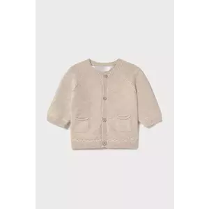 Mayoral Newborn cardigan din bumbac pentru bebeluși culoarea bej, light, 1393 imagine