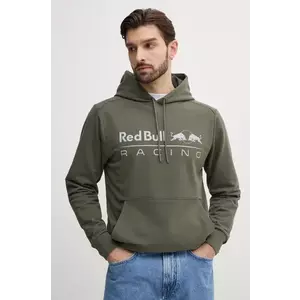 Red Bull Racing x Pepe Jeans bluza TEAM LOGO HOODY barbati, culoarea verde, cu glugă, cu imprimeu, RM580016 imagine