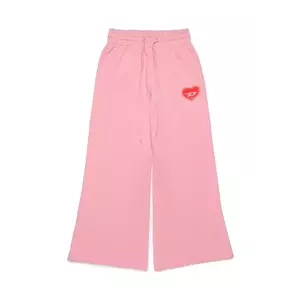 Diesel pantaloni de trening din bumbac pentru copii PCUORE TROUSERS culoarea roz, cu imprimeu, J02231 imagine