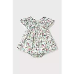 Mayoral Newborn rochie din bumbac pentru bebeluși culoarea turcoaz, mini, evazati, 1867 imagine