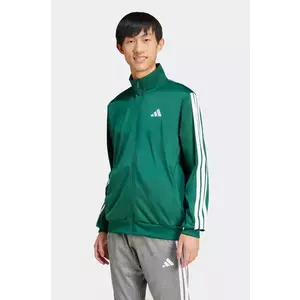 adidas bluza 3-Stripes barbati, culoarea verde, cu imprimeu, JI8821 imagine