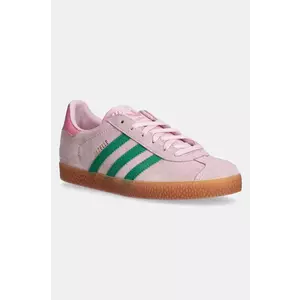 adidas Originals sneakers de piele întoarsă pentru copii GAZELLE culoarea roz, JP7128 imagine