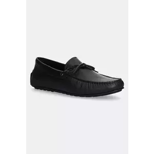 BOSS mocasini de piele Noel barbati, culoarea negru, 50536247 imagine