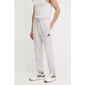 adidas pantaloni de trening Feelcozy culoarea gri, cu imprimeu, JE3819 imagine